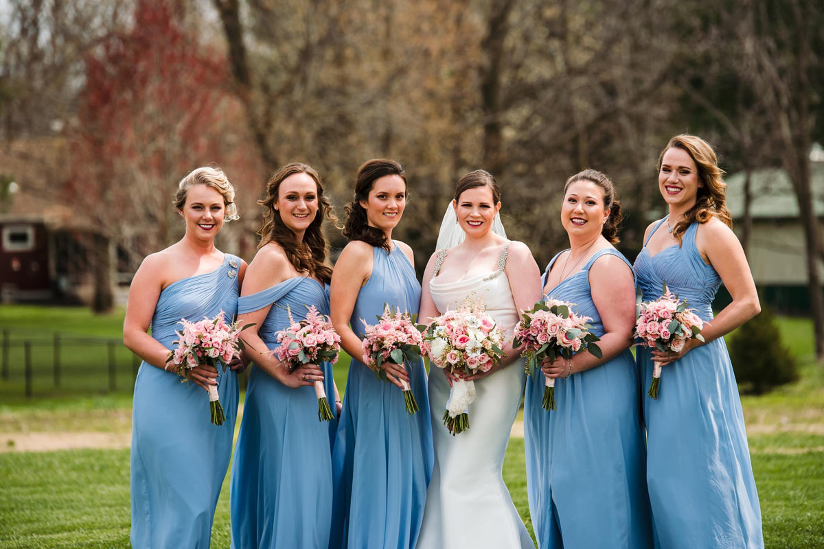 dusty blue bridesmaid dresses for a fall wedding